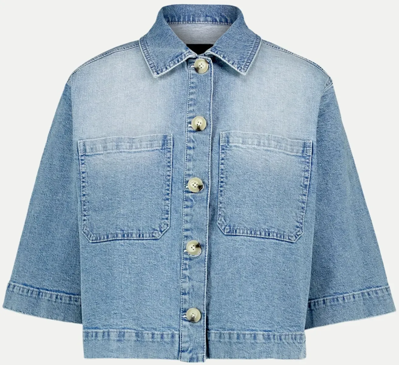 Jeansjacke mit 3/4 Arm Blau 38