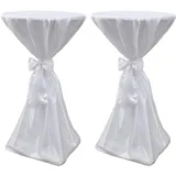 vidaXL 2 x Tischhusse Stehtischhusse weiß 80 cm