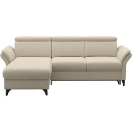 sit&more Ecksofa SIT & MORE "Glendale, L-Form", sand, B:253cm H:84cm T:166cm, 100% Polyester, Sofas, Ecksofa, inkl. Kopfteilverstellung,wahlweise mit Vorziehsitz und Bettkasten
