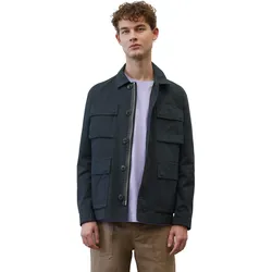 Hemdjacke MARC O'POLO, Herren, Gr. M, blau (marine), Obermaterial: 100% Baumwolle, unifarben, Jacken, im Cargo-Jacken-Stil