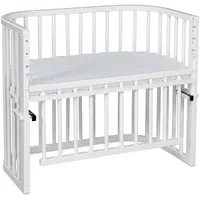 Babybay Maxi Comfort Plus Beistellbett, weiß lackiert mit Matratze