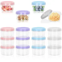 Fentar 16-Pack Kleine Dosen mit Deckel Plastik, Bunte Snackdosen, Wiederverwendbare Auslaufsichere Gefrierdosen Klein, Plastikbehälter für Mittagessen Joghurt Obst (250ML)