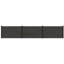 vidaXL Zaunlatte 3 pcs  Schwarz/Aluminium