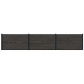 vidaXL Zaunlatte 3 pcs  Schwarz/Aluminium