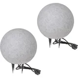 H4L Kugelleuchte Granit 30-30 cm 2er Set grau