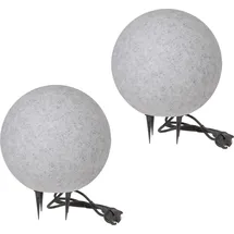 H4L Kugelleuchte Granit 30-30 cm 2er Set grau