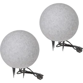 H4L Kugelleuchte Granit 30-30 cm 2er Set grau