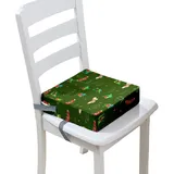 Chickwin Zerlegbar Sitzerhöhung Stuhl Tragbar Sitzkissen Schmetterlingsmuster Kind Tragbares Boostersitze Kleinkind Esszimmerstuhl Stuhlkissen Sitzerhöhung Kissen für Esstisch (dunkelgrün,32x32x8cm)