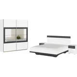 rauch Schlafzimmer-Set Tarragona, (Set, 4-tlg), Schrank in 3 Breiten, Bett in 2 Breiten, 2 Nachttische MADE IN GERMANY grau|weiß