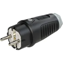 PCE Gummi-schutzkontaktstecker Taurus2, schwarz/grau