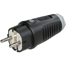 PCE Gummi-schutzkontaktstecker Taurus2, schwarz/grau