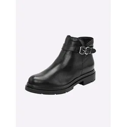 Stiefelette HEINE, Damen, Gr. 40, schwarz, Leder, Leder, modisch, Schuhe