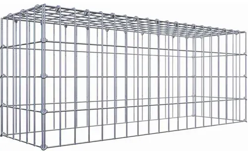 Gabiona Anbaugabione »Typ 3«, 5 Gittermatten inkl. C-Ringe, Maschenweite: 5 x 10 cm, ohne Bodengitter - silberfarben