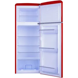 Amica DTR 374 190 R Retro-Kühl-Gefrierkombination (206 l, 1440 mm hoch, Rot)