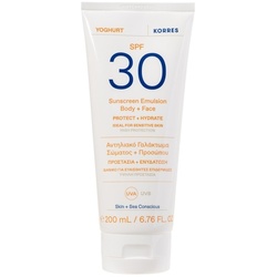 KORRES YOGHURT Sonnenschutz-Emulsion für Körper und Gesicht SPF30 200 ml 