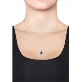 Elli Halskette Tropfen Synthetischer Saphir Blau 925 Sterling Silber