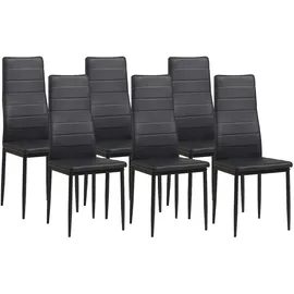 Albatros Esszimmerstuhl Milano Kunstleder schwarz 6er Set