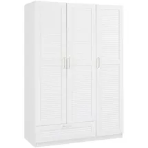 [en.casa] Kleiderschrank Finning 176x120x52 cm 1 Schublade Weiß