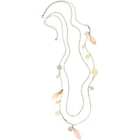 LASCANA Lange Kette »Layer Halskette, 2 Reihen«, mit Kunstfedern, mehrreihige Halskette, Halsschmuck