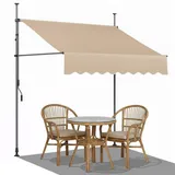 Klemmmarkise Balkonmarkise ohne Bohren, Sonnenschutz für Balkon und Terrasse, Khaki, 250 × 120 cm - Grün