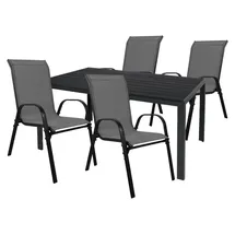 Mojawo Gartengarnitur 5-tlg. Grau/Schwarz