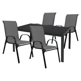 Mojawo Gartengarnitur 5-tlg. Grau/Schwarz