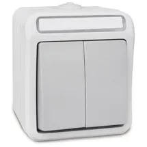 Peranova 102445 Feuchtraum-Schalterprogramm Serienschalter Pera Hellgrau, Dunkelgrau