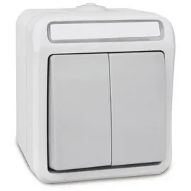 Peranova 102445 Feuchtraum-Schalterprogramm Serienschalter Pera Hellgrau, Dunkelgrau