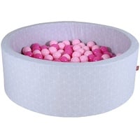 Knorrtoys Bällebad soft geo cube grey inkl. 300 Bälle soft pink