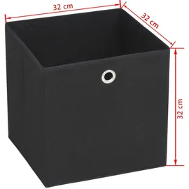 vidaXL Aufbewahrungsbox 32 x 32 x 32 cm 4-tlg. schwarz