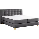 Home Affaire Boxspringbett »Moulay«, inkl. Topper, in Überlänge 220 cm, 3 Härtegrade, auch in H4 grau