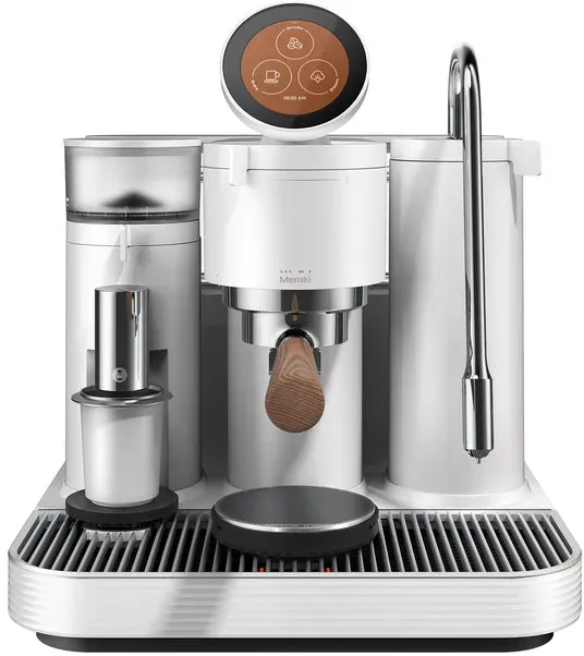 Meraki 2nd Generation Espresso Machine with Grinder, White