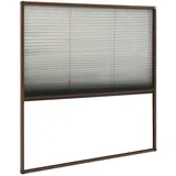 vidaXL Insektenschutz-Plissee für Fenster 120 x 120 cm Braun