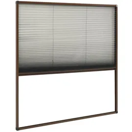 vidaXL Insektenschutz-Plissee für Fenster 120 x 120 cm Braun