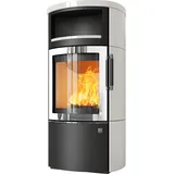 Kaminofen Hark 44-5.1 GT ECOplus 5 kW - Ofenkacheln: creme-weiß - Korpus: graphit/verchromt