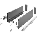 GTV Schubladenschienen AXIS PRO I Schubladenauszüge mit Vollauszug I Anthrazit I Belastbarkeit bis 40 kg I Push to Open Systeme I den Freien Zugang I Breite: 450 mm I Höhe: 168 mm
