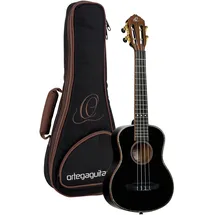 Ortega Guitars Tenor Ukulele Akustisch – Onyx Series – Inklusive Gigbag – Fichte, Mahagoni, Schwarz (RUOX-TE)