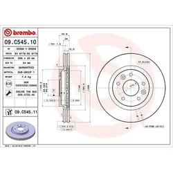 Brembo Bremsscheibe [Hersteller-Nr. 09.C545.11] für Nissan, Renault