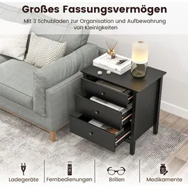 Costway Nachtschrank 60 x 45 x 66 cm Schwarz
