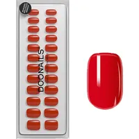 doonails ltd DOONAILS Soft Gel Press Ons Rose Red Short Square