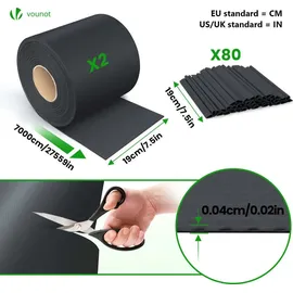 VOUNOT Sichtschutzstreifen 140 x 19 cm Schwarz PVC 80 St.