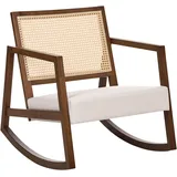 Beliani Schaukelsessel LEIDY Holz 0 x 0 x 0 cm Beige/Braun