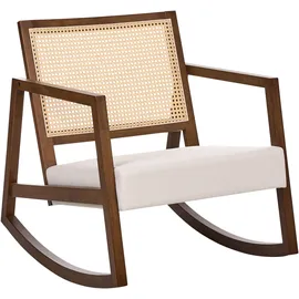 Beliani Schaukelsessel LEIDY Holz 0 x 0 x 0 cm Beige/Braun