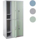 Mendler Schließfach Boston T829, Schließfachschrank Wertfachschrank Spind, Metall 6 Fächer ~ grün