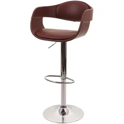 Barhocker MCW-A47b, Barstuhl Tresenhocker, Retro-Design, Holz Kunstleder ~ braun