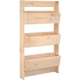 vidaXL Wand-pflanzkübel mit 3 Fächern 60x18,5x110 cm Massivholz Kiefer