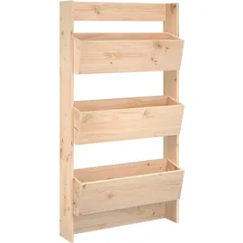 vidaXL Wand-pflanzkübel mit 3 Fächern 60x18,5x110 cm Massivholz Kiefer