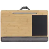 Schoßschreibtisch, tragbar, Bambus, Laptop-Betttisch, Frühstücksbett-Tablett mit Kissen für Bettcouch für Erwachsene und Kinder