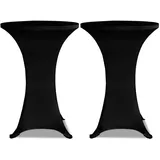 vidaXL Tischhusse Stretch Ø 70 cm Schwarz 2er Set