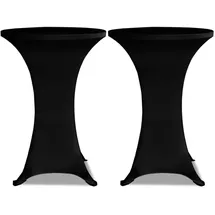 vidaXL Tischhusse Stretch Ø 70 cm Schwarz 2er Set